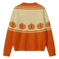 thumbnail image 3 of Huowey Womens Halloween Cardigan Sweaters Pumpkin Pattern Knit Button Up Cardigans Long Sleeve Crew Neck Soft Festival Coats,Orange,L, 3 of 4