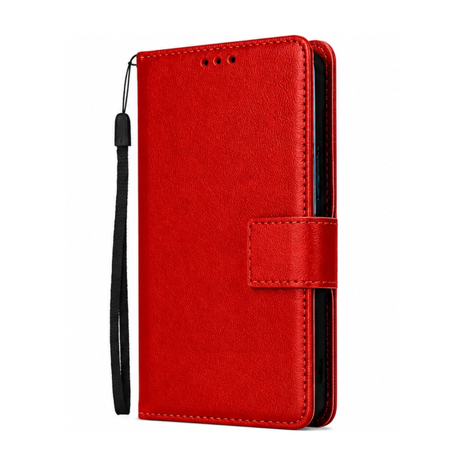 Leather Flip Case with Credit Card Holder for iPhone 17 Pro Max - Red