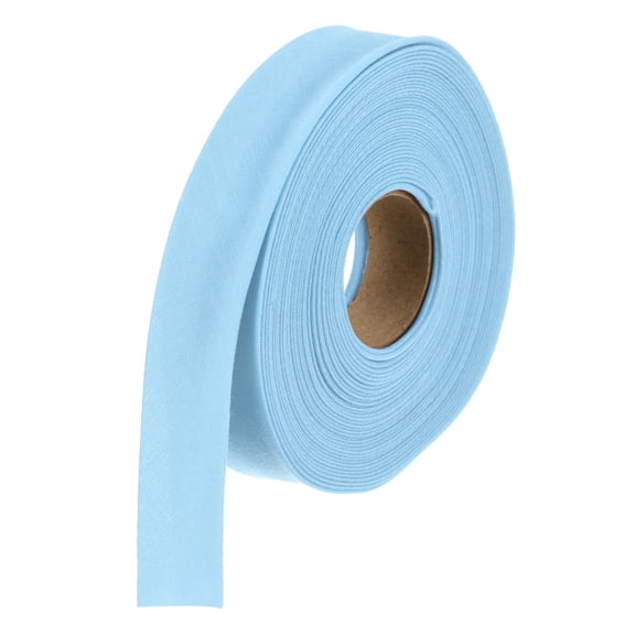 1 Inch Double Fold Bias Tape Polyester Continuous Bulk Bias Tape for Sewing, Seaming Quilting Hemming Binding Crafts (Light Blue 6 Yards)