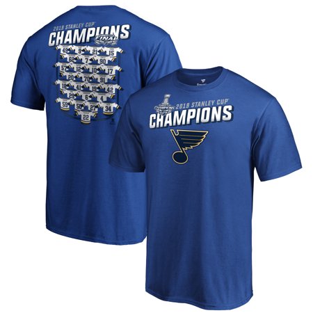 St. Louis Blues Fanatics Branded 2019 Stanley Cup Champions Jersey Roster T-Shirt - (Best Soccer Jerseys 2019)