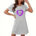 thumbnail image 4 of COM1950s Shorts pour Femmes, Chemises de la Saint-Valentin pour Femmes, Grande Taille de la Saint-Valentin Robe de Nuit Courte Imprimée Col Rond Manches Courtes, Chemises à Manches Courtes pour Femmes, Robe de la Saint-Valentin, 4 of 6