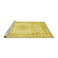 thumbnail image 2 of Ahgly Company Machine Washable Indoor Round Medallion Yellow Traditional Area Rugs, 7' Round, 2 of 4