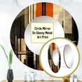 thumbnail image 3 of Designart "Vectors in Orange and Grey I" Abstract Shapes Round Mirror Wall Decor Modern - Large Orange Round Office Mirror - Round Mirror - 29" x 29", 3 of 6