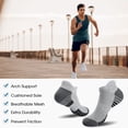 thumbnail image 5 of BISPOY Women Ankle Running Socks, 6-Pairs, Low Cut Cushioned Socks with Arch Support, Moisture Wicking, Grey, 5 of 5