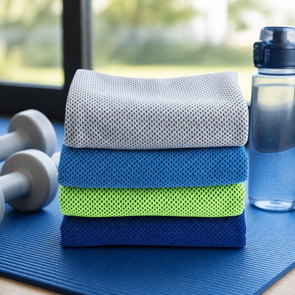 4Packs Cooling Towels 40"x12" Cool Cold Sweat Towel for Neck, Microfiber Ice Towel, Soft Breathable Chilly Towel for Hot Weather, Camping, Yoga, Workout, Fitness, Sports