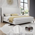 thumbnail image 4 of VanAcc Full Platform Bed Frame 51.2" High Headboard Tall Upholstered Bed/No Box Spring Required/Wood Slat Support/Easy Assembly White, 4 of 7