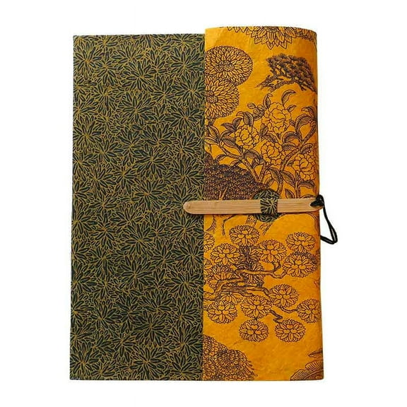 Lama Li Wanderer Hard-Cover Handmade Journal, Gold-Brown, 5.9" x 8.3", 164 Pgs./Bk.