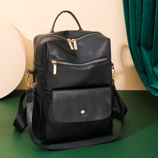 Mochi de moda pa mujer, bolso de hombro de cuero PU, monedero con múltiples bolsillo mochi de e pa mujer, bolso de mano multis Negro Colco Bolso de mujer