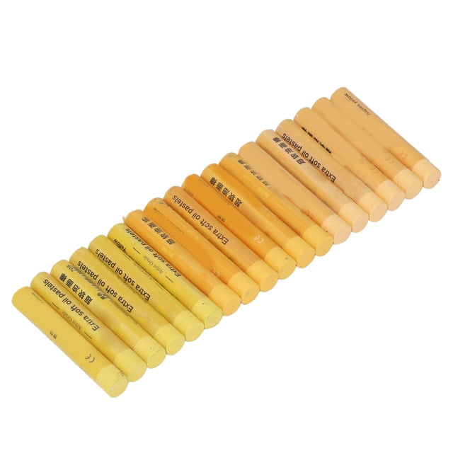 Pasteles de aceite suave, 18 piezas de aceite pasteles fácil de mezcla material seguro serie amarilla para Punteado