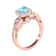 thumbnail image 4 of Aonejewelry 1.50 Carat Cushion Cut Aquamarine In Center and White Diamond On Side Engagement Ring Women Crafted In 10K Solid Rose White Yellow Gold, 4 of 7