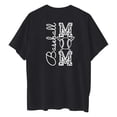 thumbnail image 5 of WREESH Women's Baseball Mom Shirt Front and Back Printed Round Neck Short Sleeve T-Shirt Black, 5 of 5