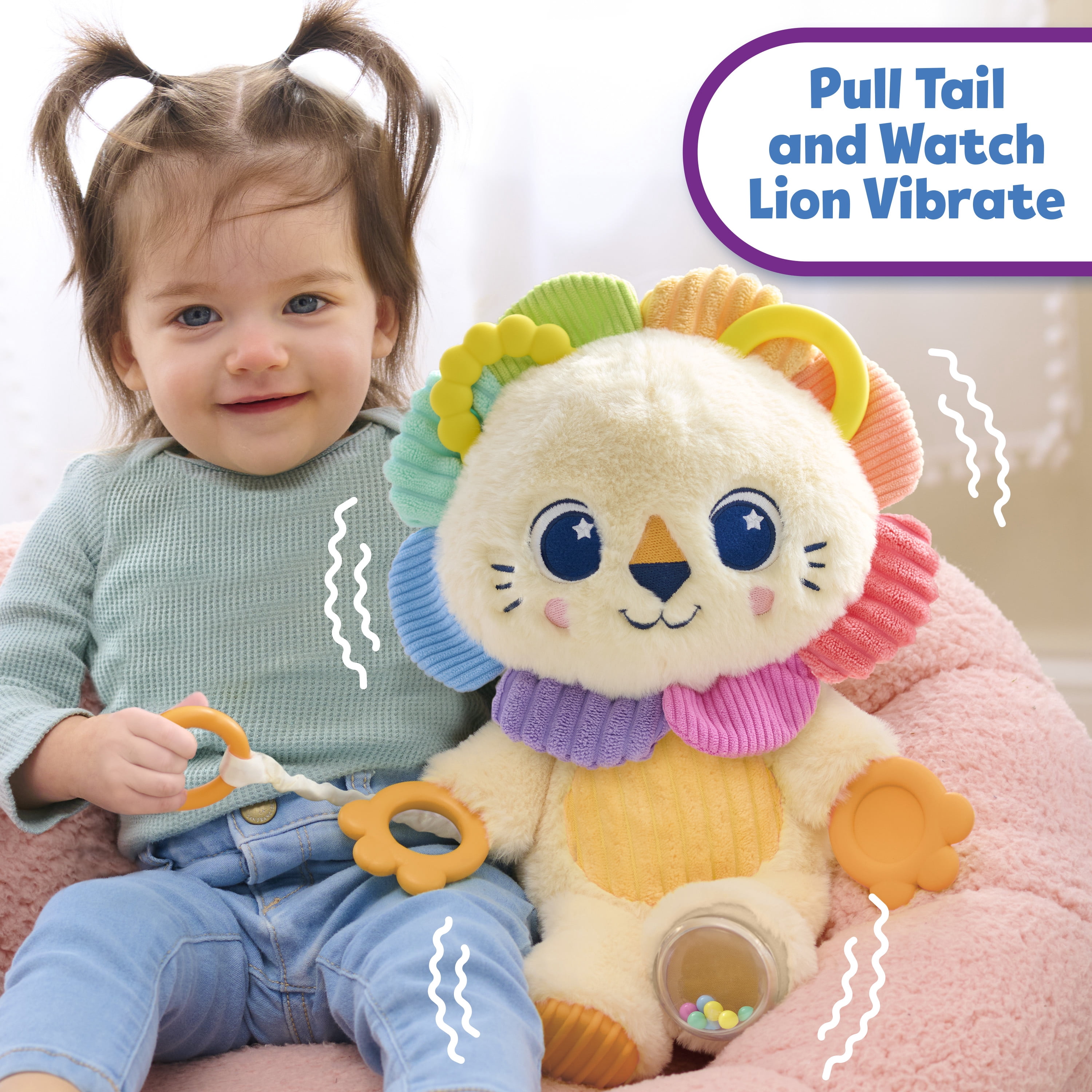 Playskool Sensory Pal Lion Plush Interactive Stuffed Animal with Motion, Kids Ages 9 Months and up