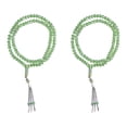 thumbnail image 1 of Lot de 2 perles de prière musulmanes, 99 perles, séparateurs pour mihrab, design exquis, perles de prière Tasbih pour sac à main, vert émeraude, 1 of 4