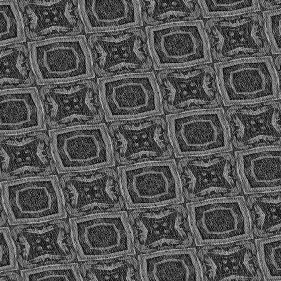 Ahgly Company Indoor Square Patterned Charcoal Black Area Rugs, 6' Square