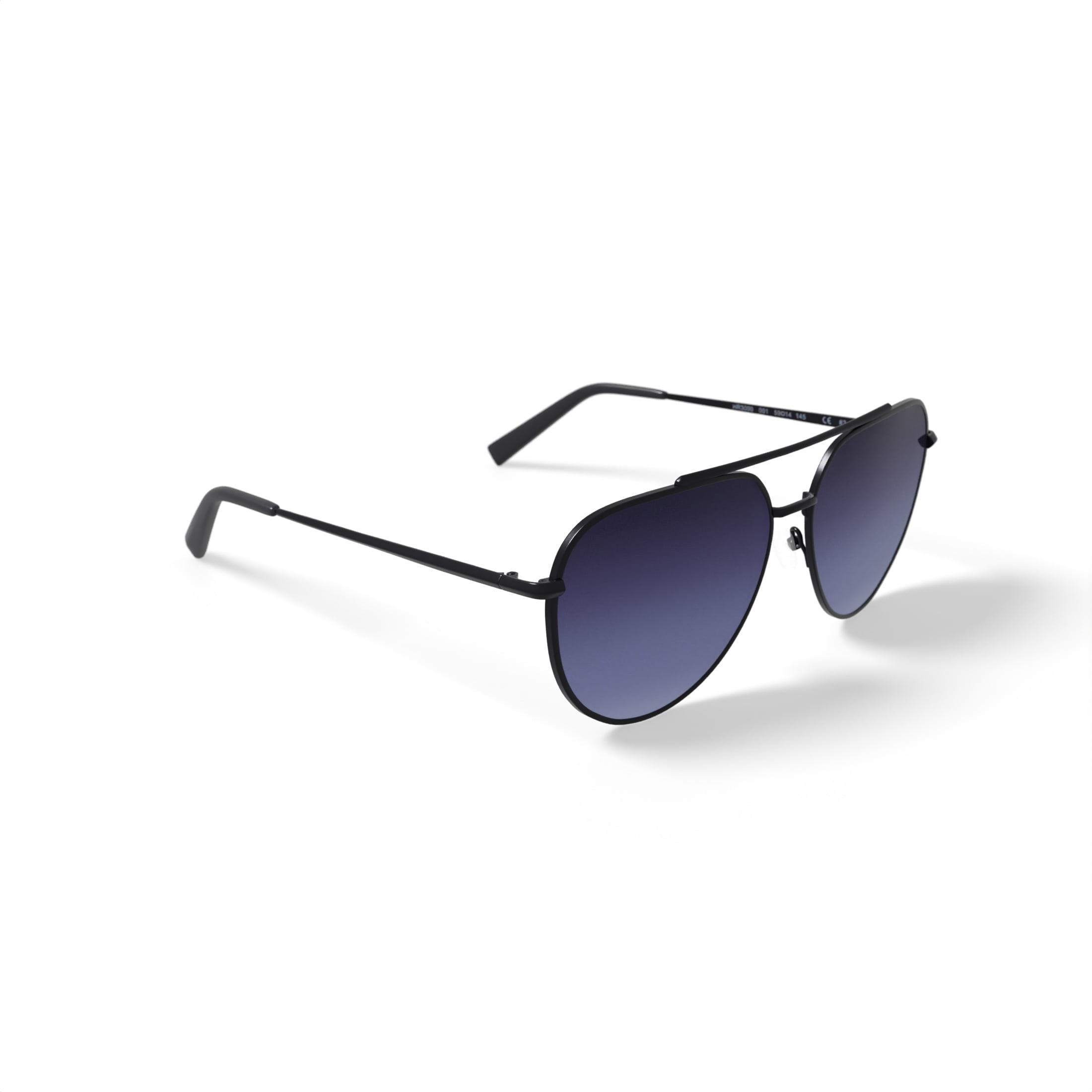 Harper and Roe HR3000 Sunglasses with Case, Black, Aviator, Metal, 59-14-145