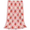 thumbnail image 2 of Pofeuu Strawberry Print Ultra-Soft Micro Fleece Blanket,for Bed Or Sofa,All Season Throw Blankets Flannel Blanket-40"x30", 2 of 7