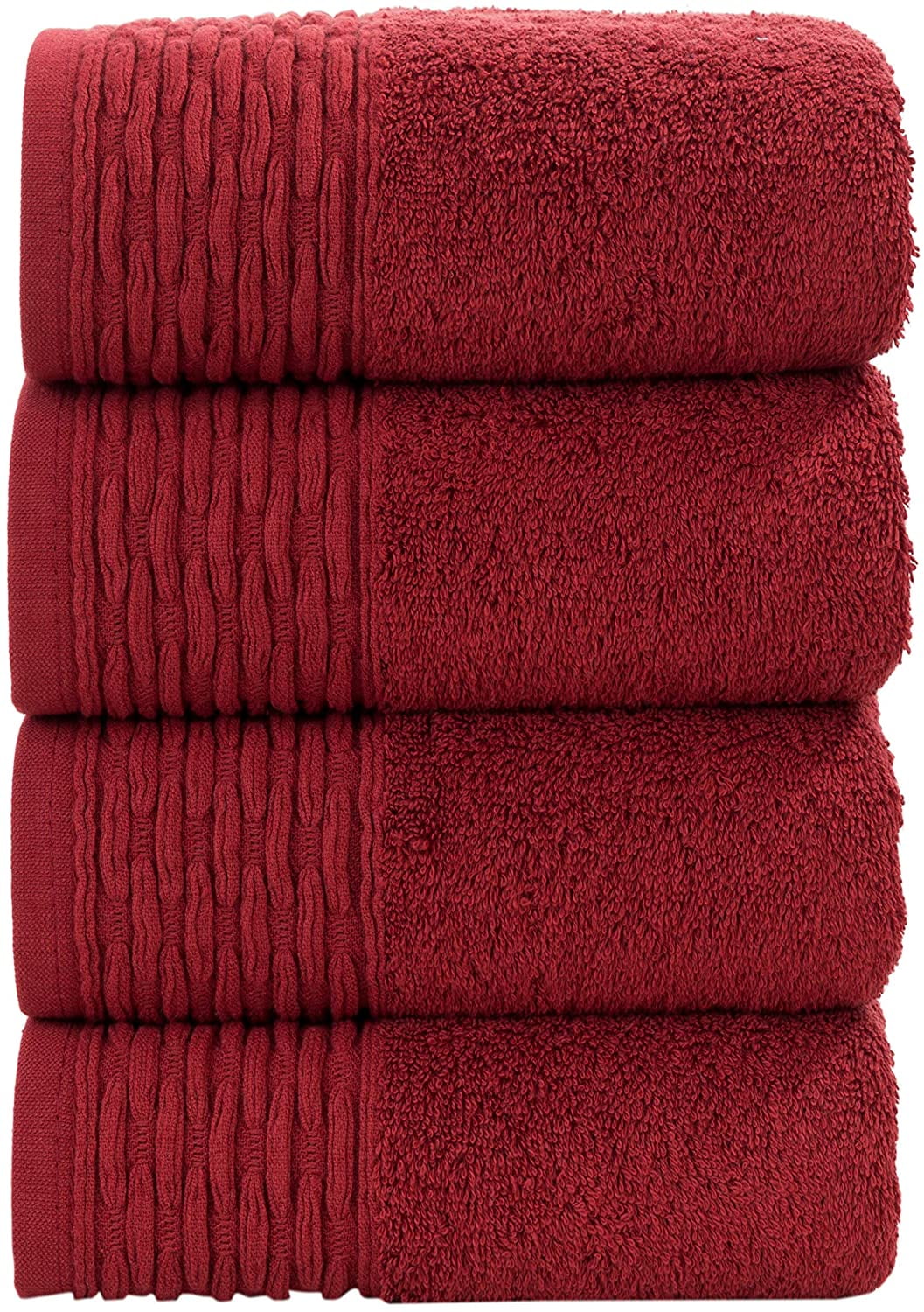 HALLEY Turkish Hand Towels Set 4 Pack Bathroom Set, Ultra Soft