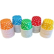 Rainbow Colors MINI Candy Nut Paper Cups - MINI Baking Liners - Red Orange Yellow Green Blue - Polka Dot - 100 Pack$$Home Decor, Kitchen, & Other