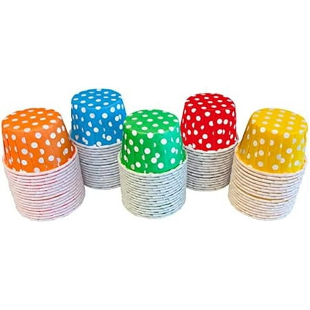 Rainbow Colors MINI Candy Nut Paper Cups - MINI Baking Liners - Red Orange Yellow Green Blue - Polka Dot - 100 Pack$$Home Decor, Kitchen, & Other