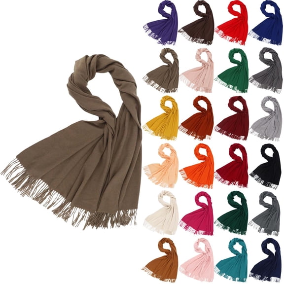 Ljudmp Extended Thick Muffler With Fuzzy Tassels For Women Fringe Shawl Wraps Solid Color Outdoor Insulation Autumn Winter Warm Scarf Cover Up Neck Wrap Scarf Army Green