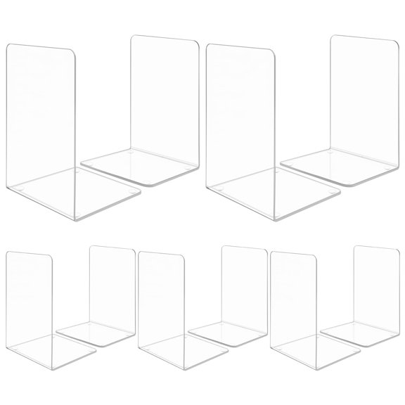 Sujetalibros Acrílicos SOKOSEY Transparentes 10 Piezas 19x12x12 cm