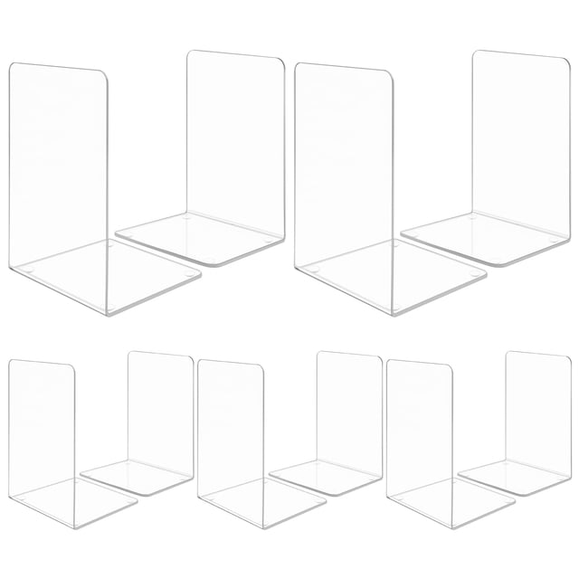Sujetalibros Acrílicos SOKOSEY Transparentes 10 Piezas 19x12x12 cm