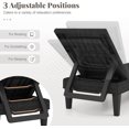 thumbnail image 6 of ZOPan Chaise Lounge Chair, Outdoor Rattan Recliner Lounger with 3-Position Backrest, Adjustable Sunbathing Tanning Chair, Patio Furniture for Garden Poolside Deck (Black,2), 6 of 9