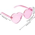 thumbnail image 2 of Gafas de sol con forma de corazón sin montura, transparentes, coloridas, para fiestas (rosa), 2 of 5
