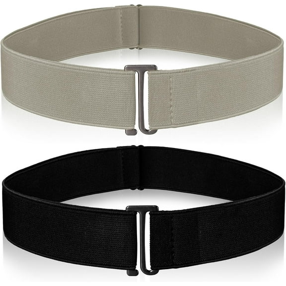 YooGuoGuo 2PCS Women Invisible Belts, Adjustable Elastic Belt No Show Stretch Waist Belt Flat Buckle for Pants Jeans Dresses