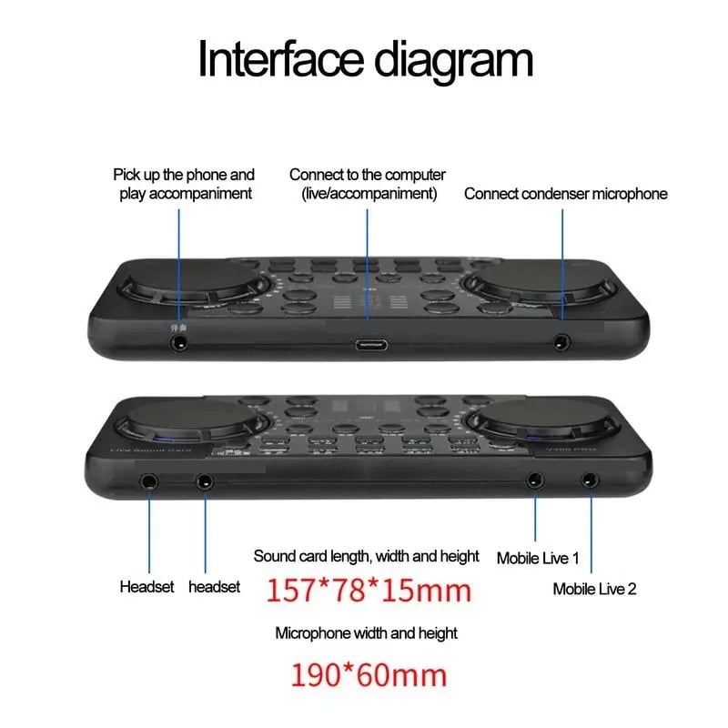 Bluetooth Mini Mixer Sound Card Portable Board DJ 16 Digital Effects Noise Reduction Console