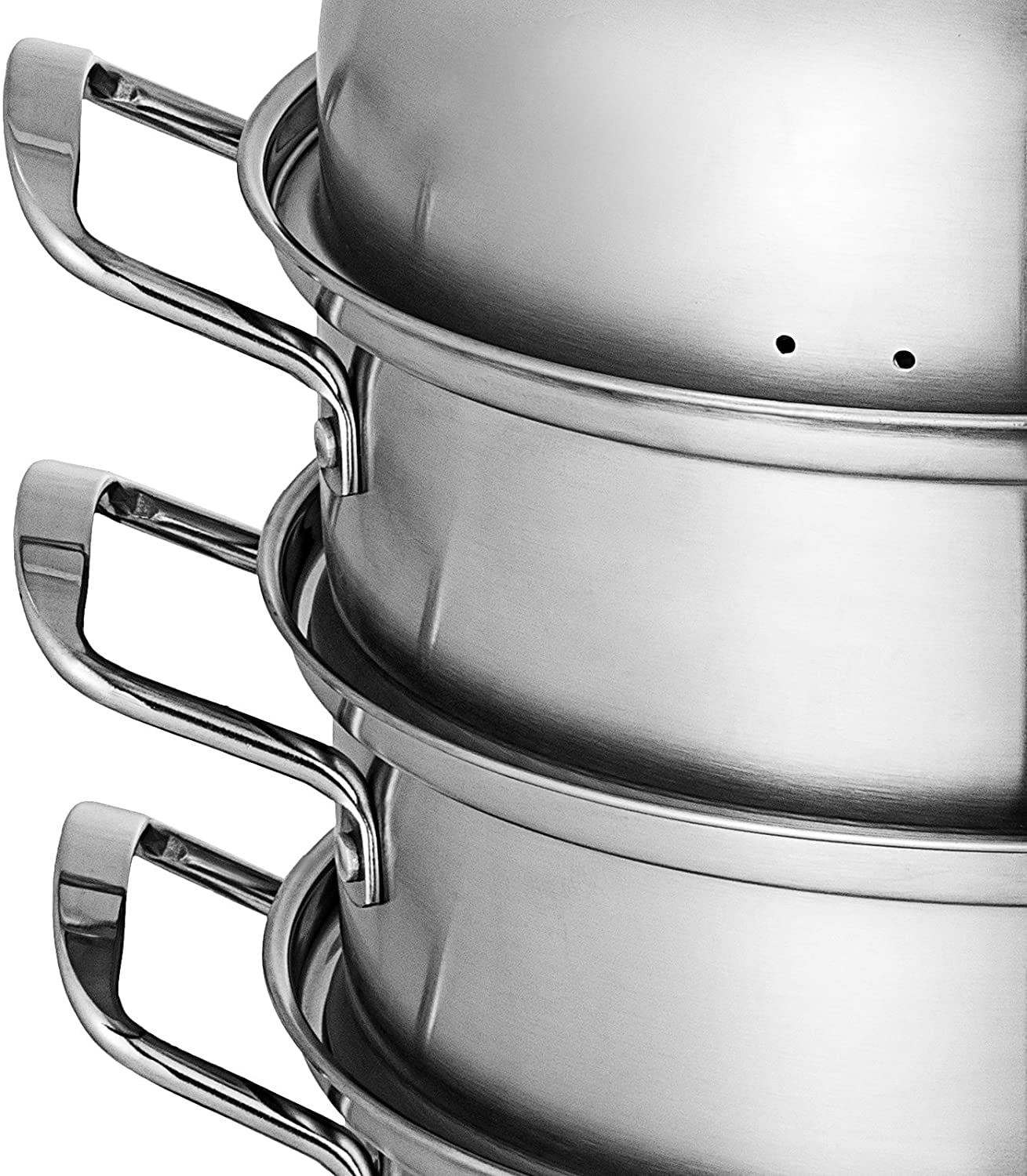 5 Layers 28/30cm Large Home With Handles Kitchen Insulated Visual Cover  Stainless Steel 5 Tier Steamer Pot Food Maker Cookware - AliExpress