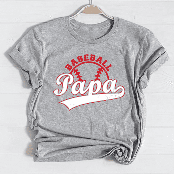 Baseball Papa Classic Script T-Shirt