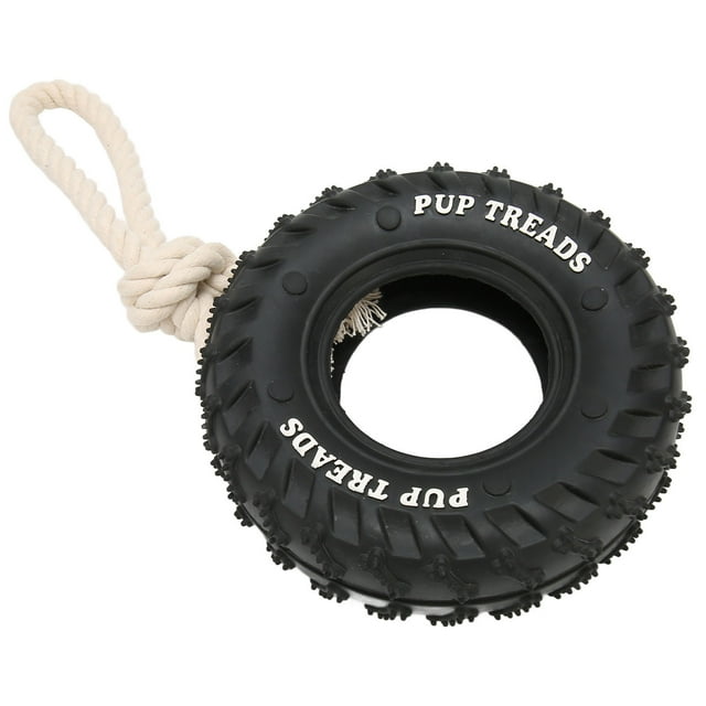 Juguete para perros con neumático de cuerda, juguete para masticar neumáticos para perros, juguete para dispensar golosinas para perros, juguete para remolcar perros, diseño de última generación Jadeshay A