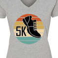 thumbnail image 4 of Inktastic 5K Race Running Retro Sunset Runner Women's V-Neck T-Shirt, 4 of 5