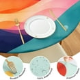 thumbnail image 4 of Colorful Tie Dye Mountain Pattern Round Fitted Tablecloth with Elastic Edge,Dining Table Cover Waterproof,Outdoor Round Tablecloth for Camping,Dining,Indoor and Outdoor, 4 of 7