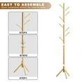thumbnail image 4 of stusgo Coat Rack Freestanding,Wooden Coat Tree with 8 Hooks and 3 Adjustable Section Height （Log）, 4 of 8