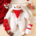 thumbnail image 4 of Baby Girl Boy Snowman Costumes Cute Hooded Long Sleeve Jumpsuit Baby Christmas Outfit, 4 of 9