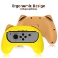 thumbnail image 2 of Mytrix Racing Steering Wheels Hand Grips Accessories For Nintendo Switch Joy Con with Kawaii Cat Ears - Yellow and Brown 4 Pcs, 2 of 8