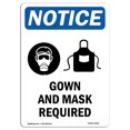 thumbnail image 1 of SignMission OS-NS-A-1218-V-13158 12 x 18 Po Panneau d'Avertissement OSHA - Robe et Masque Requis, 1 of 1