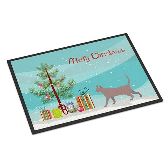 Thai Lilac #2 Cat Merry Christmas Door Mat