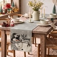 thumbnail image 4 of Smile Grey Snowman Snowflake Let it Snow Christmas Table Runner 13x72 Inch, 4 of 7