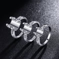thumbnail image 4 of Anillo de cintura pequeña con cabeza de toro de plata esterlina 925 para mujer, anillo de diamante con soporte vacío y microincrustaciones de 1 quilate con cabeza de toro cerrada, 4 of 4