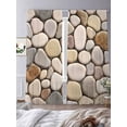 thumbnail image 3 of Abstract Art Cobblestones Sheer Curtains for Living Room Bedroom, Light-filtering Sheer Curtain, Stone Textures Modern Simple Style Rod Pocket Voile Window Treatment Drapes, 52’’Wx96’’L, 2 Panels Set, 3 of 7