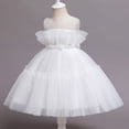 thumbnail image 6 of Otqutp Wedding Dress for Baby Girls Toddler Kids Baby Girls Bow Tulle Patchwork Party Princess Dress Clothes 1-5Y Swing Dress for Toddler Girls(White,2-3 Years), 6 of 8