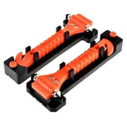 Zone Tech 2-Pack Car Emergency Life Hammer - Dual Steel Hammer Heads that Easily Smash Car Windows Razor-Sharp Seat Belt Cutter Slices Through Seat Belts Quickly & Safely