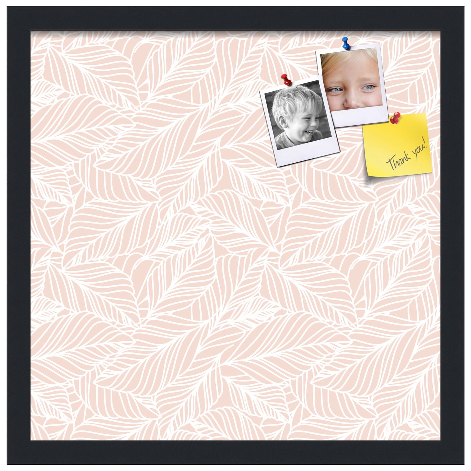 PinPix 17x17 Custom Cork Bulletin Board Peach White Poster Board Has a Fabric Style Canvas Finish, Framed in Peach White, by ArtToFrames (PinPix-1874)