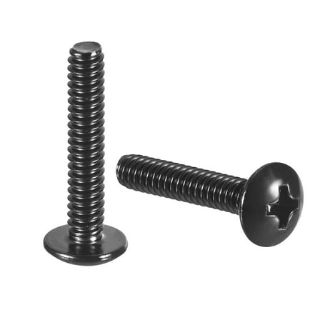 #6-32 x 3/4" Truss Head Phillips Machine Screws, 304 Stainless Steel, Black Oxide Finish, 50 Pack