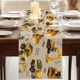thumbnail image 3 of Table Runners 120 Inches Long Dress Scarves, Construction Truck Farmhouse Coffee/Dining/Kitchen Table Runner for Living Room, Cartoon Grips and Bulldozers Beige 13x120 Inch, 3 of 9