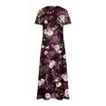 thumbnail image 5 of SMihono Robes Bohèmes d'Été pour Femmes Grande Taille Mode d'Été Imprimée à Manches Courtes Col Rond Robe à Bretelles à Enfiler, 5 of 5