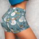 thumbnail image 4 of Fotbe Snowflake Scarf Snowman Shorts Sin Costuras – Shorts Deportivos de Cintura Alta para Mujer, Elásticos para Gimnasio, Yoga, Running o Ciclismo-Medium, 4 of 8